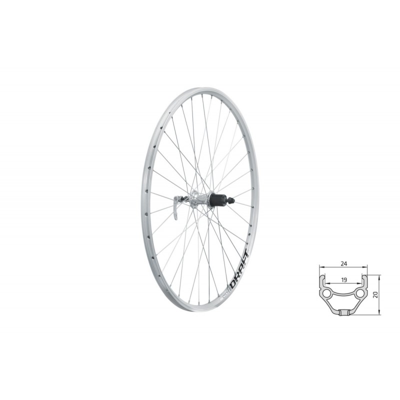 Koło tył 26" Kellys DRAFT V-brake silver