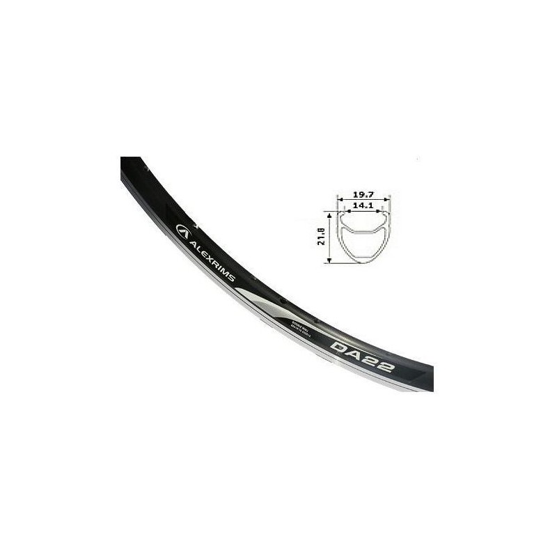 Obręcz 28" Alexrims DA22 36h bok CNC czarna
