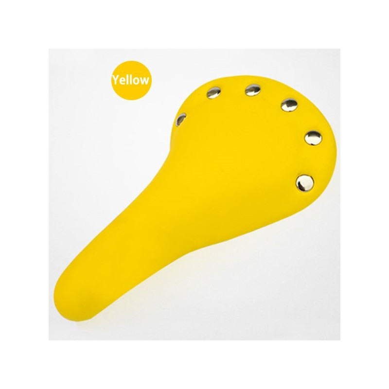 Siodło do rowerów typu FIX żółte z nitami