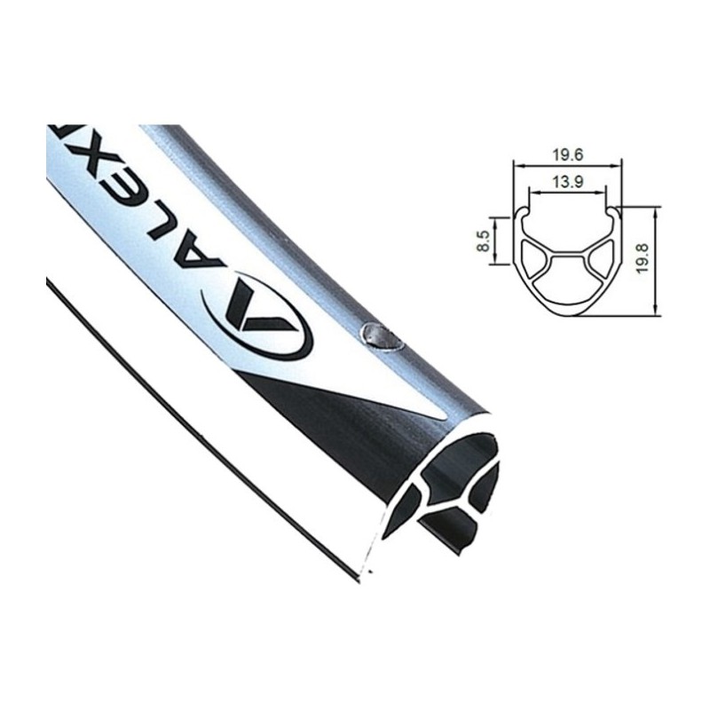 Obręcz 700c Alexrims R450 36h bok CNC czarna