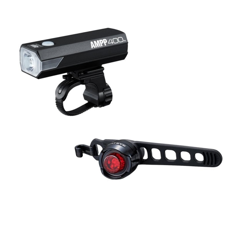 Zestaw lamp Cateye AMPP400 HL-ELO84RC/SL-LD160 ORB