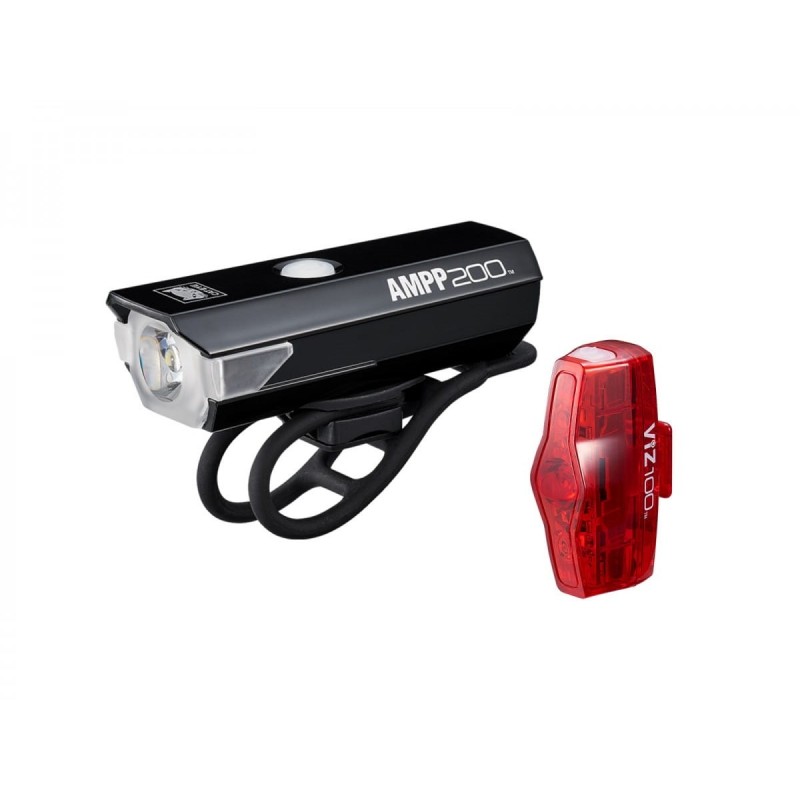 Zestaw lamp Cateye AMPP 200 HL-EL042RC / ViZ100 TL