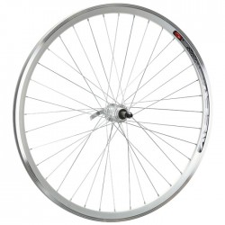 Koło 28" tył PAOP-QR Aluuminiowe Wolnobieg Stożek srebrne