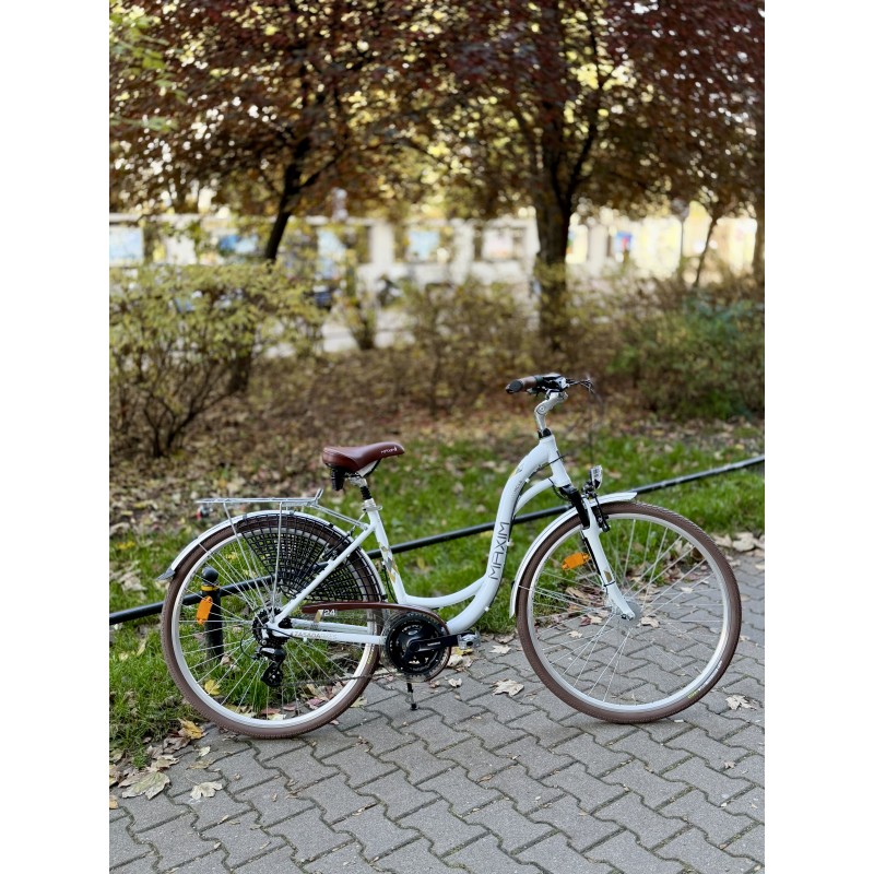 Rower MAXIM 28" MC 1.6.24 (18'') biały mat powystawowy